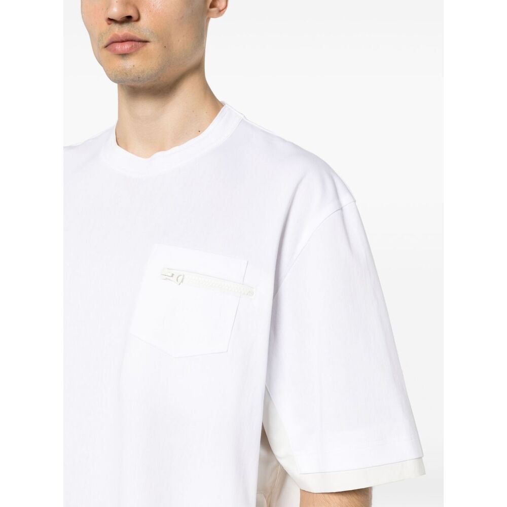 Sacai Panelled-design T-shirt In White