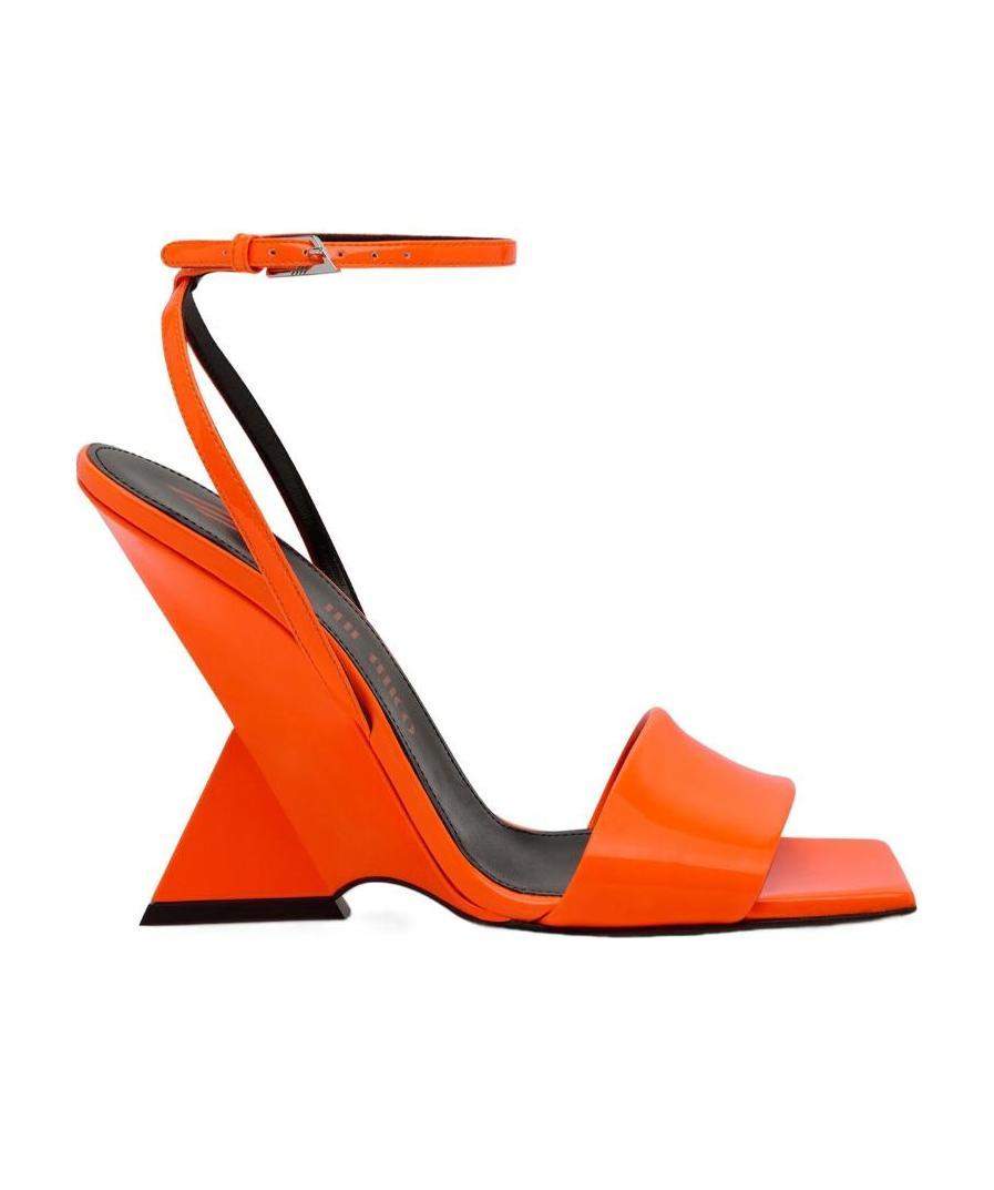 Attico Cheope Synthetic Patent Sandals In Red