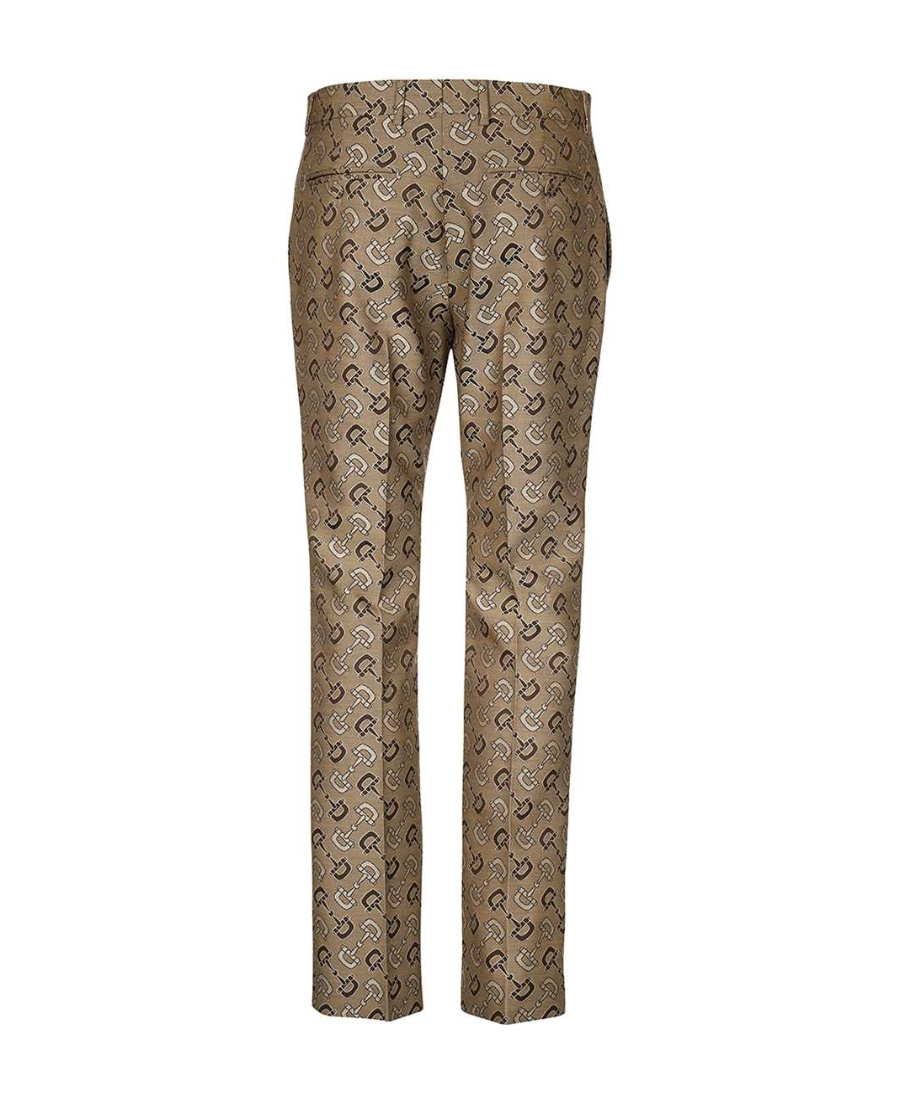 Gucci Maxi Horsebit-motif Tailored Trousers In Brown