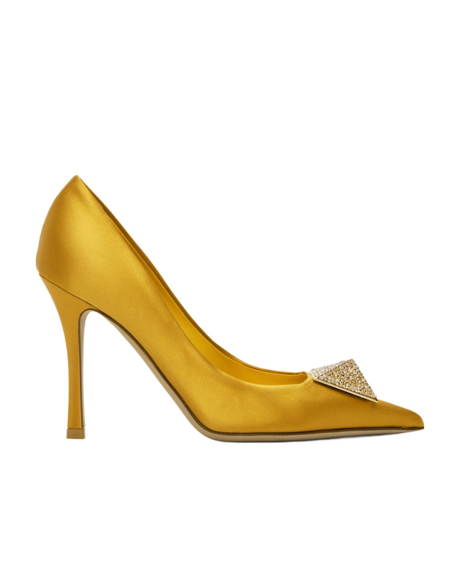 Valentino One Stud 100mm Pumps In Yellow