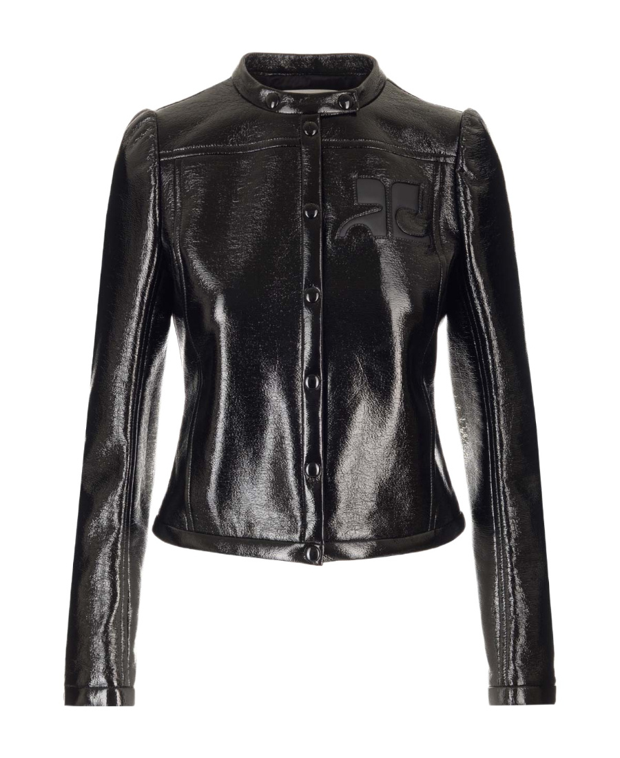 COURRÈGES ICONIC VINYL LOGO-APPLIQUÉ JACKET