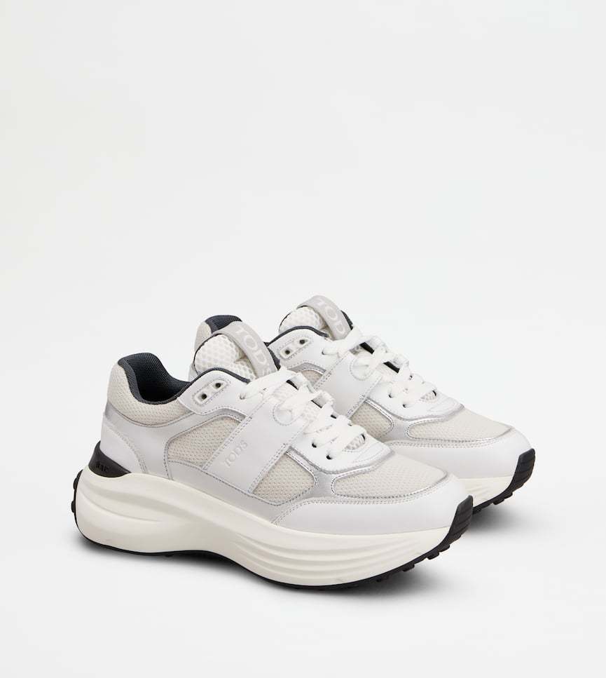 Tod's Sneakers In Leather And Fabric