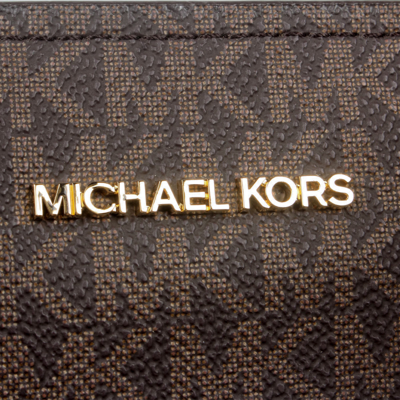 Michael Kors Jet Set Medium Logo Pocket Todd Bag In Black