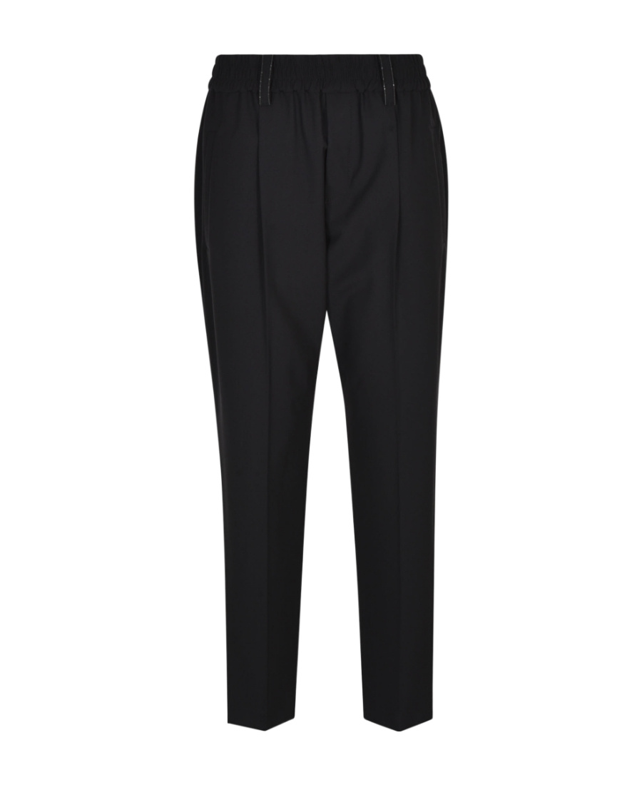 Shop Brunello Cucinelli High-waisted Tapered Trousers In Black