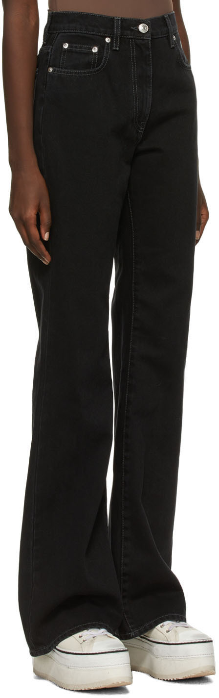 Msgm Embroidered Logo Trousers In Black