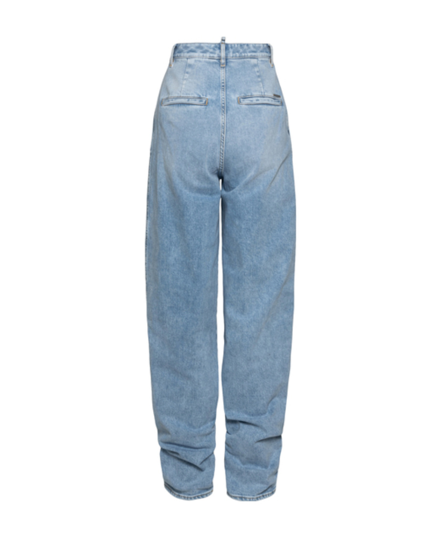 Dsquared2 High-waisted Boxy Jeans In Blue