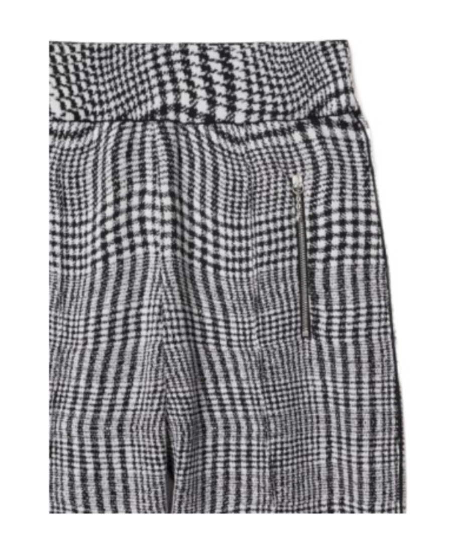 Burberry Warped Houndstooth Jacquard Wool-blend Trousers In Gray