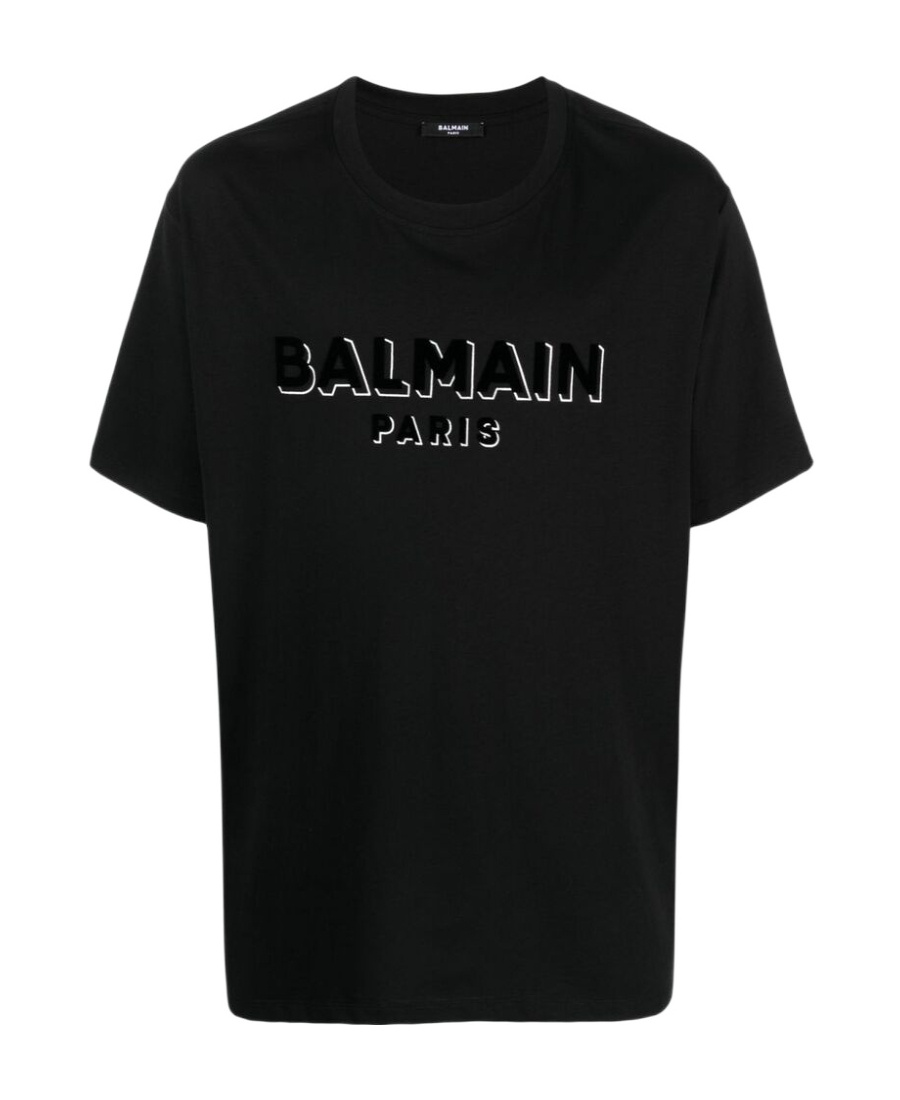 Balmain Logo-print Organic Cotton T-shirt In Black