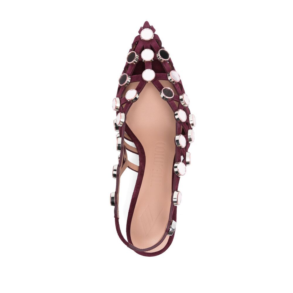 Attico Grid Pumps Bordeaux In Burgundy