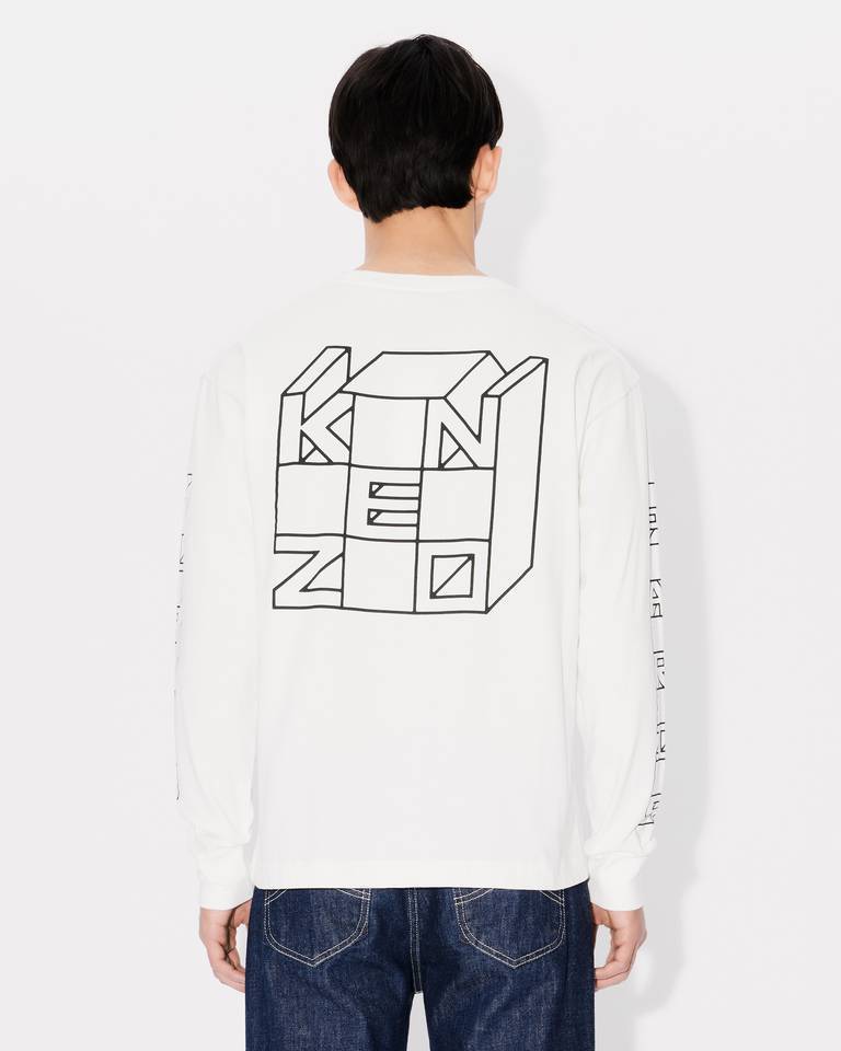 Kenzo Logo Printed Long-sleeve T-shirt In White