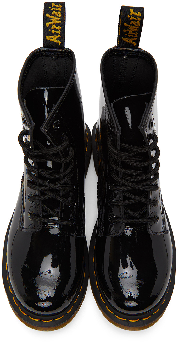 Dr. Martens' Round Head Lace-up Boots In Black