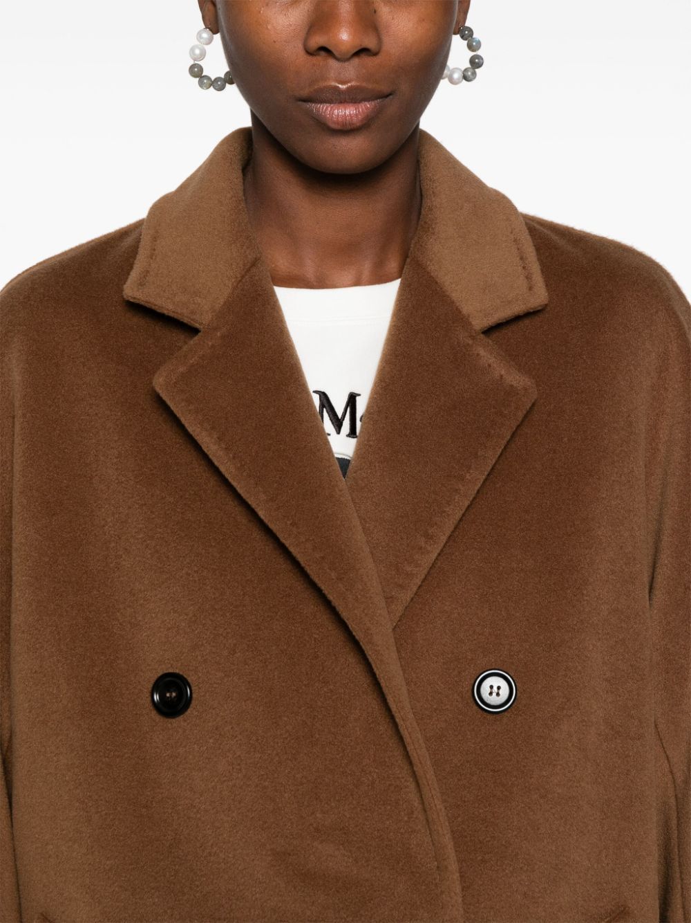 Max Mara Wool Double-breasted Coat In Brown