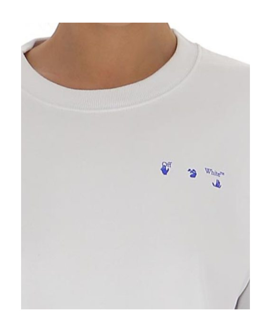Off-white Floral Arrow Logo Sweatshirt In White