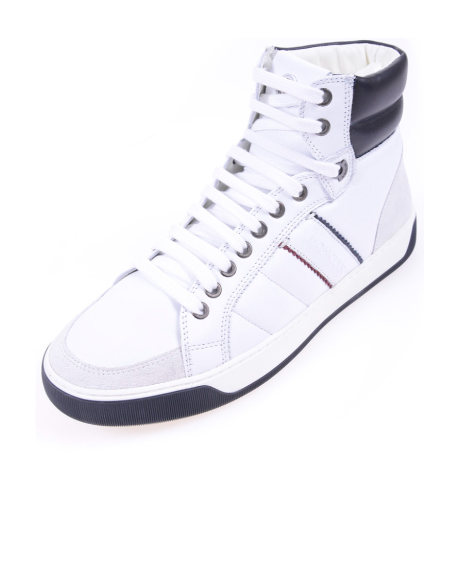 Moncler Tie High-top Sneakers In White