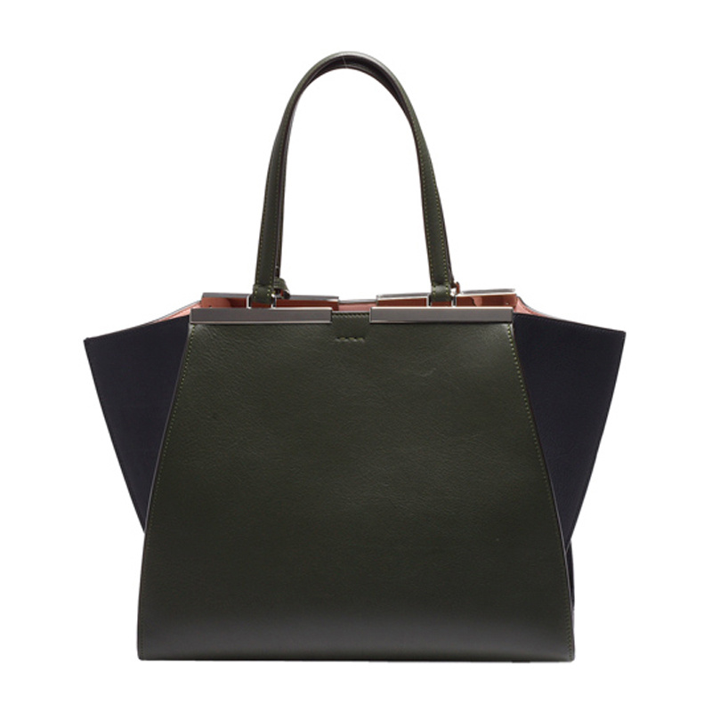Fendi Logo Details Handbag In Black