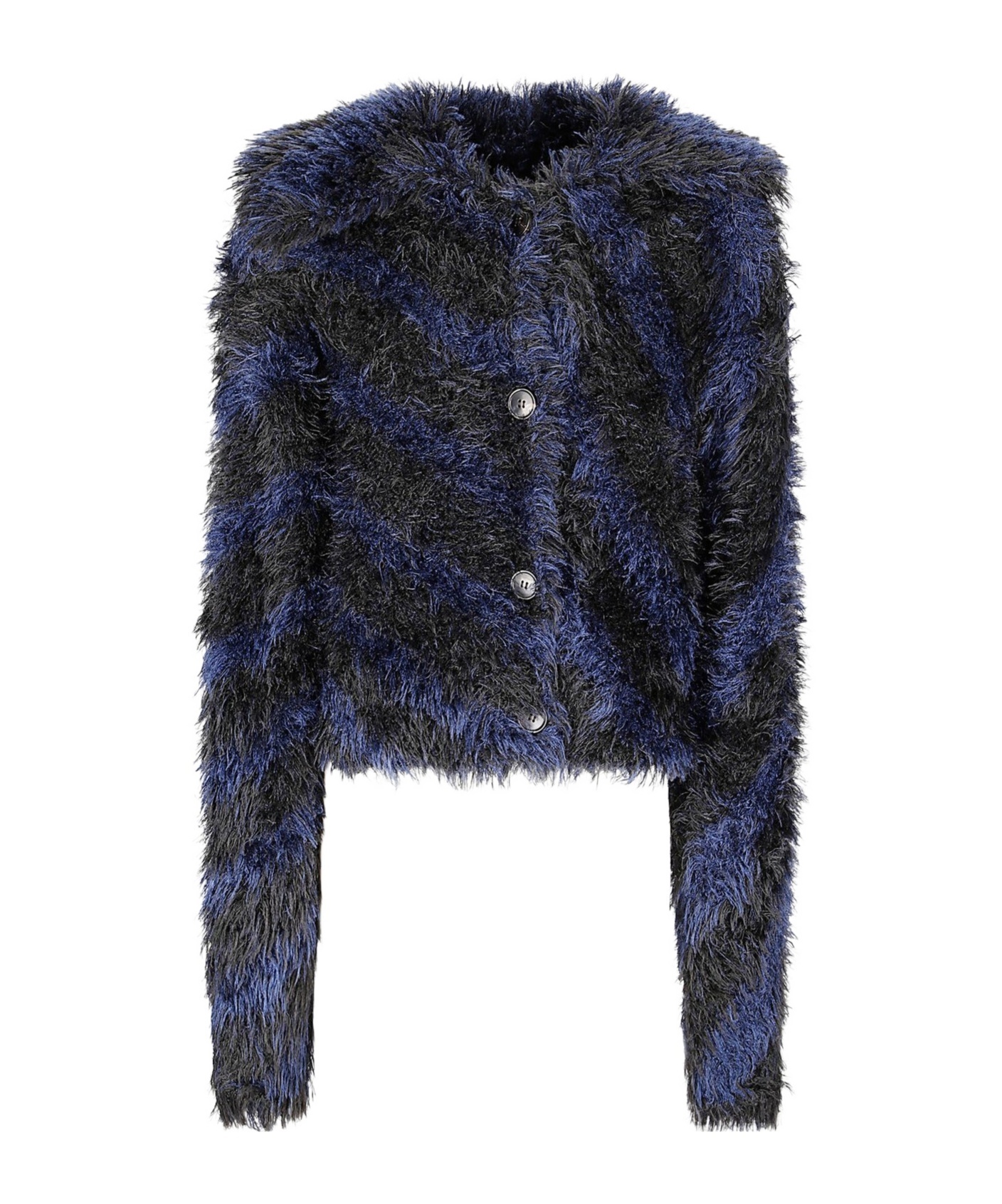 Dries Van Noten Striped Coat In Blue