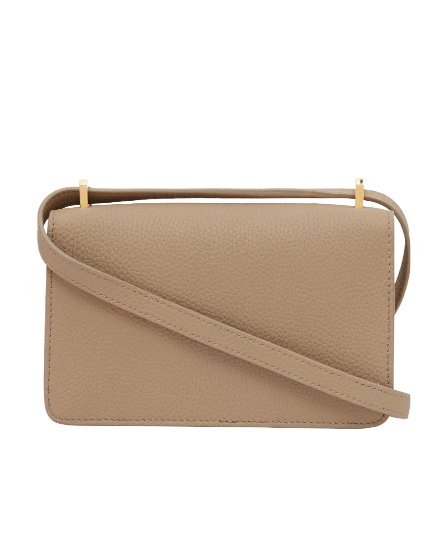 Burberry Logo-plaque Leather Shoulder Bag In Brown