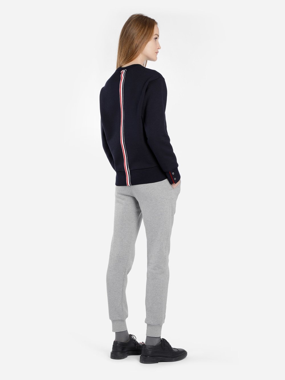 THOM BROWNE THOM BROWNE RWB-STRIPED CREWNECK SWEATSHIRT