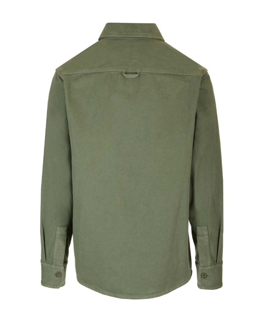 Apc A.p.c. Basile Brodée Poitrine Overshirt In Green