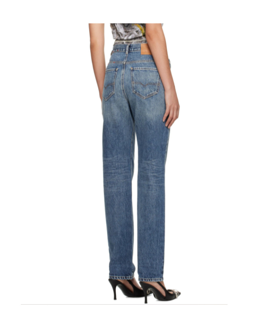 Diesel Logo Denim Trousers In Blue