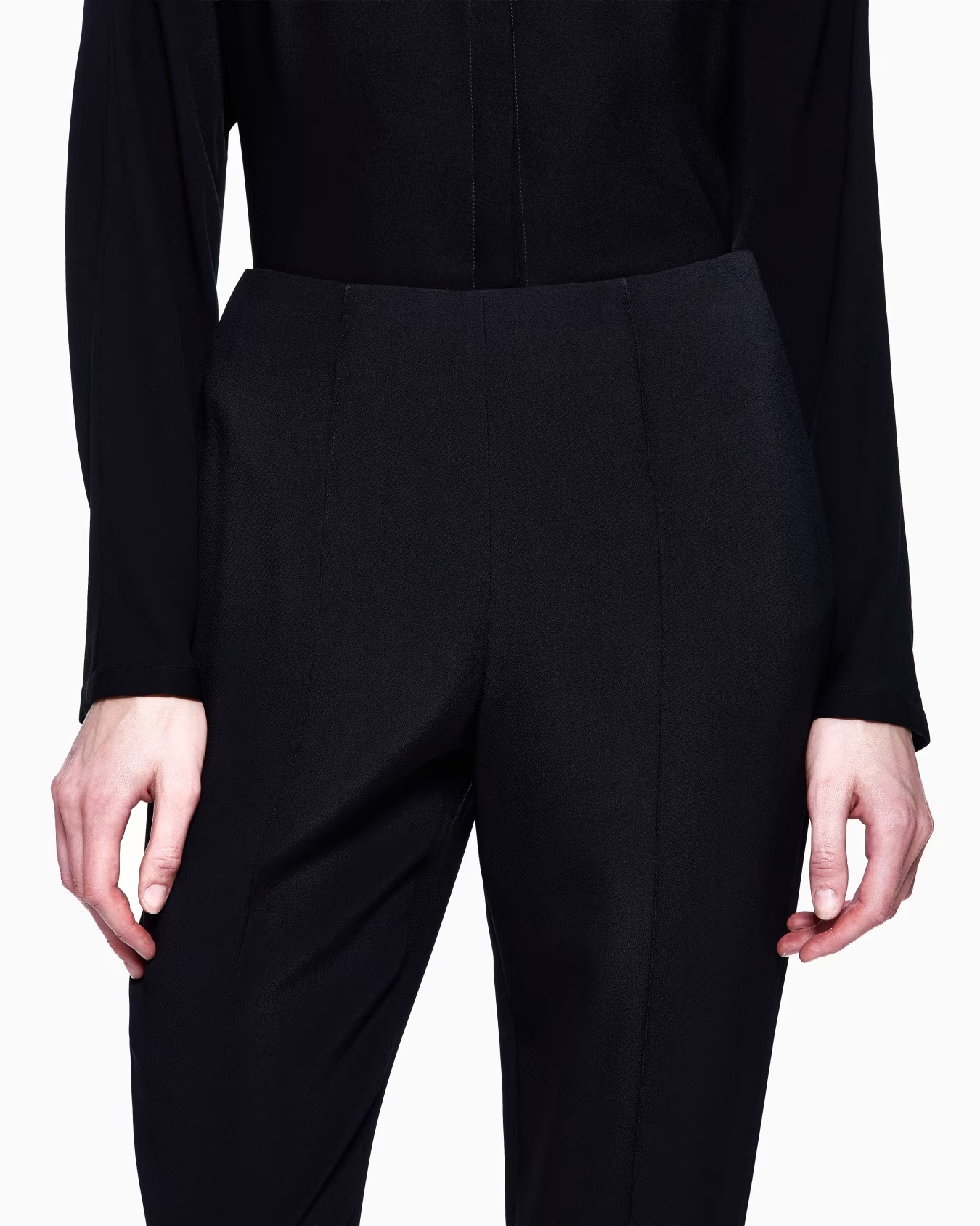 Giorgio Armani Straight-leg Trousers In Viscose Cady In Blue