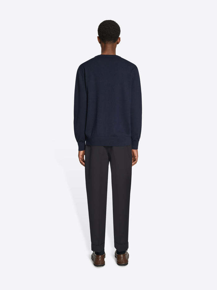 Dries Van Noten Tapered Flanged Pants In Black