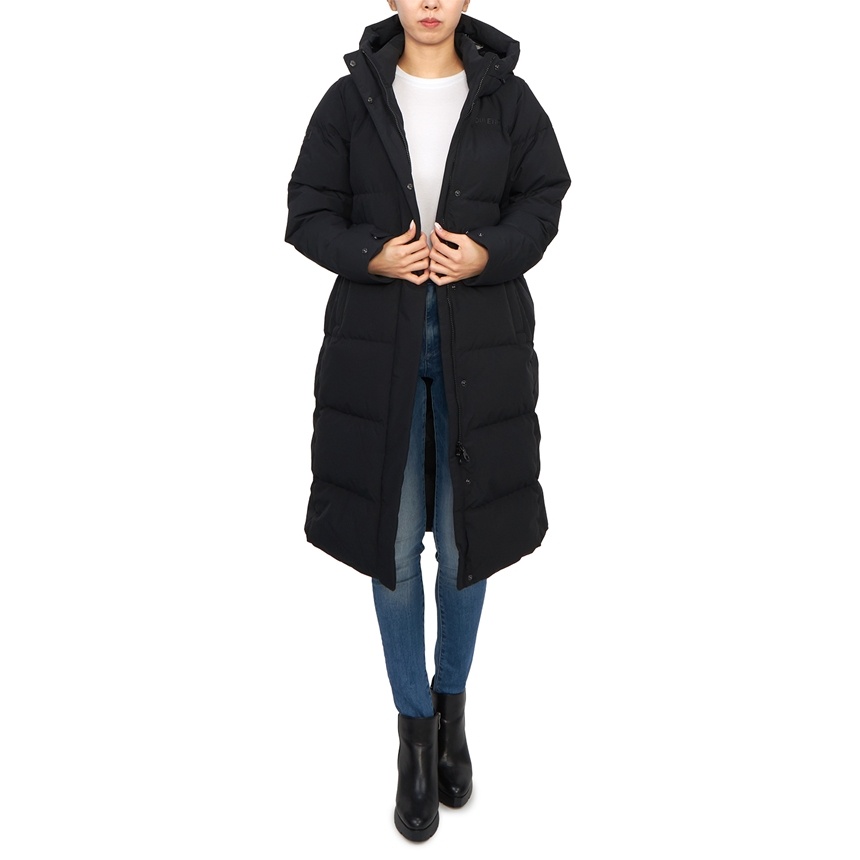 Duvetica Long-sleeved Hooded Down Jacket In Black