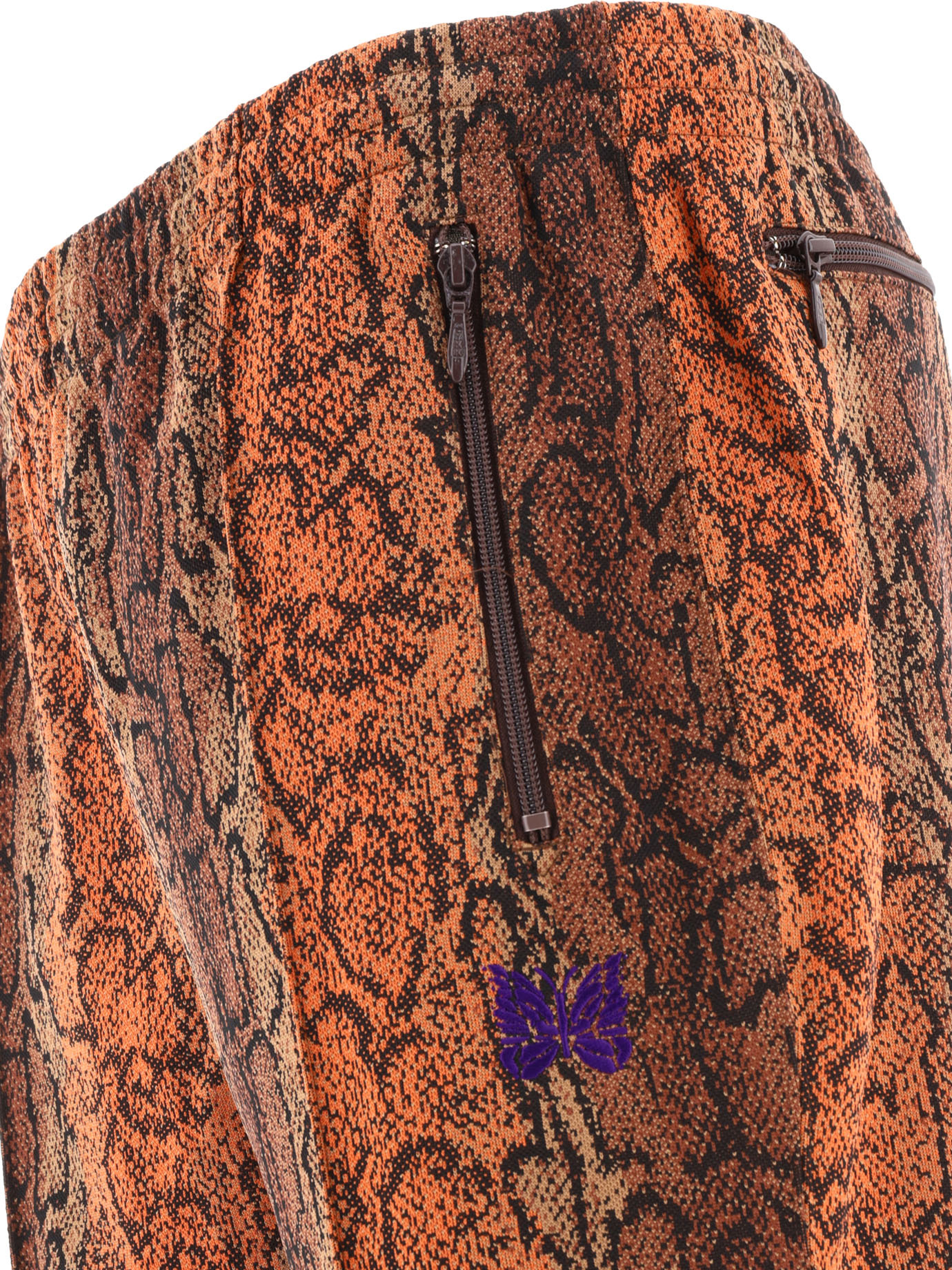 Needles Python Print Straight-leg Pants In Brown