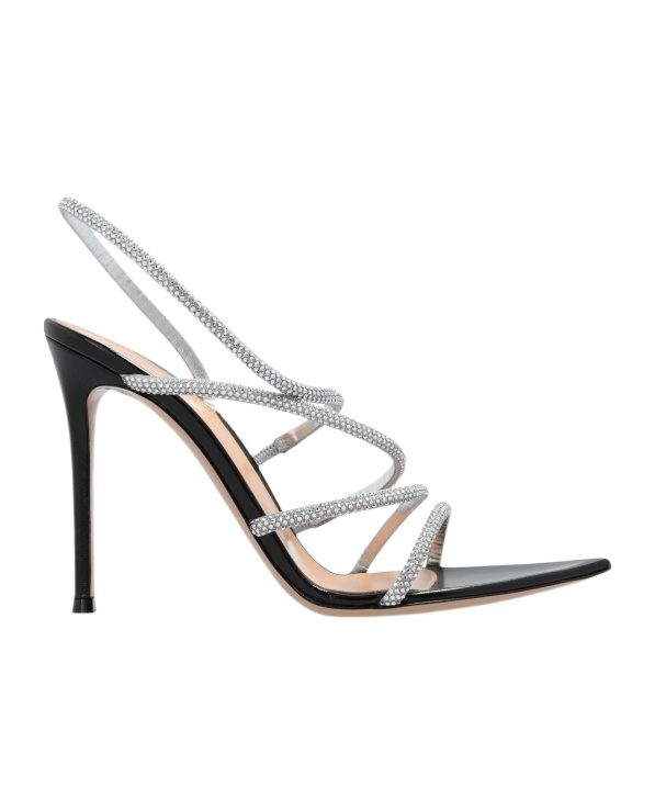 Gianvito Rossi Crystal Ettie 105 Heeled Sandals In Gray