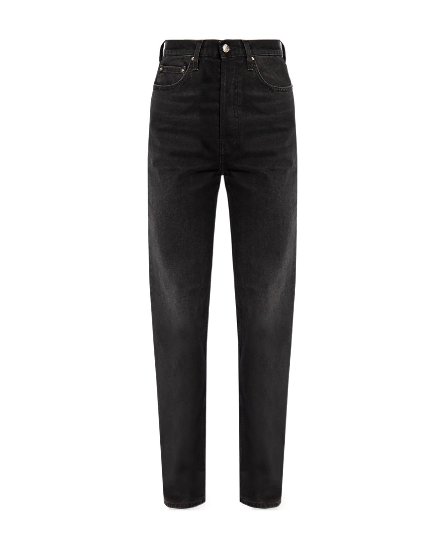 Totême Logo-patch Straight Jeans In Black