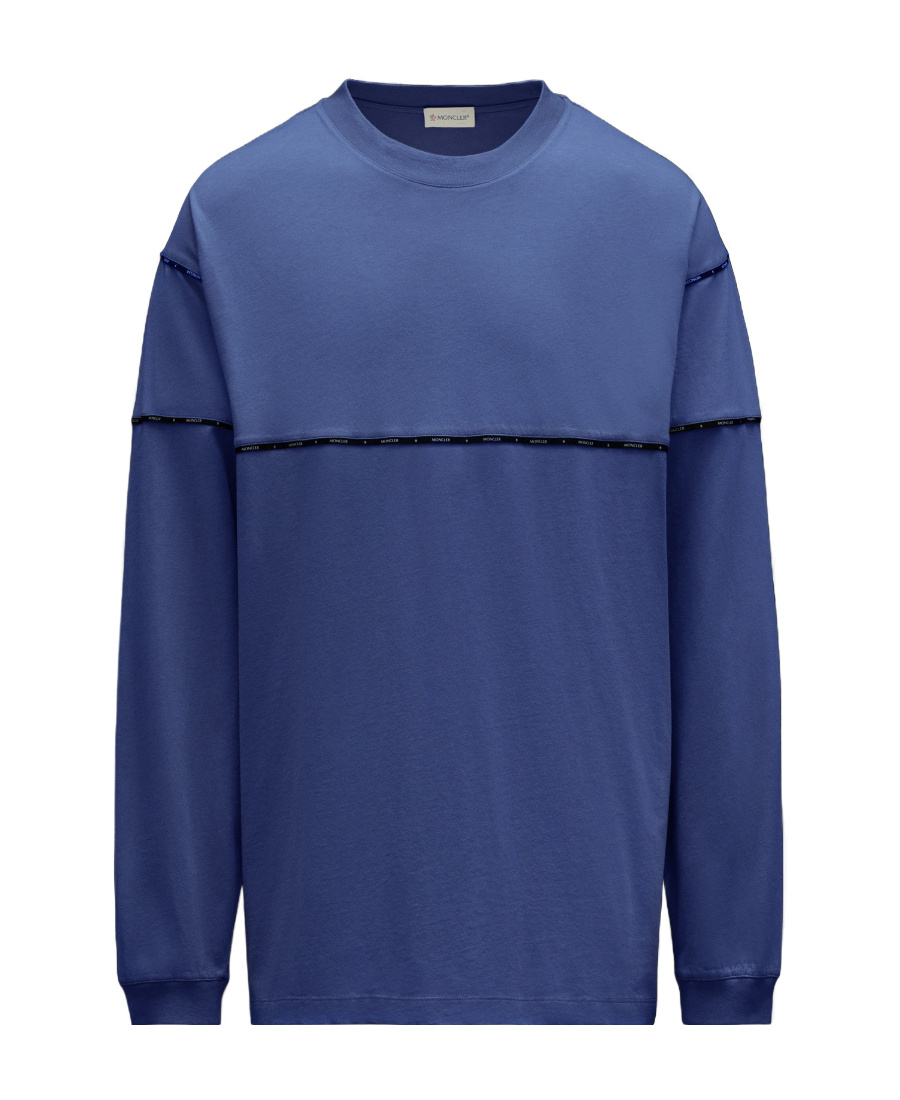 Moncler Logo-tape T-shirt In Blue