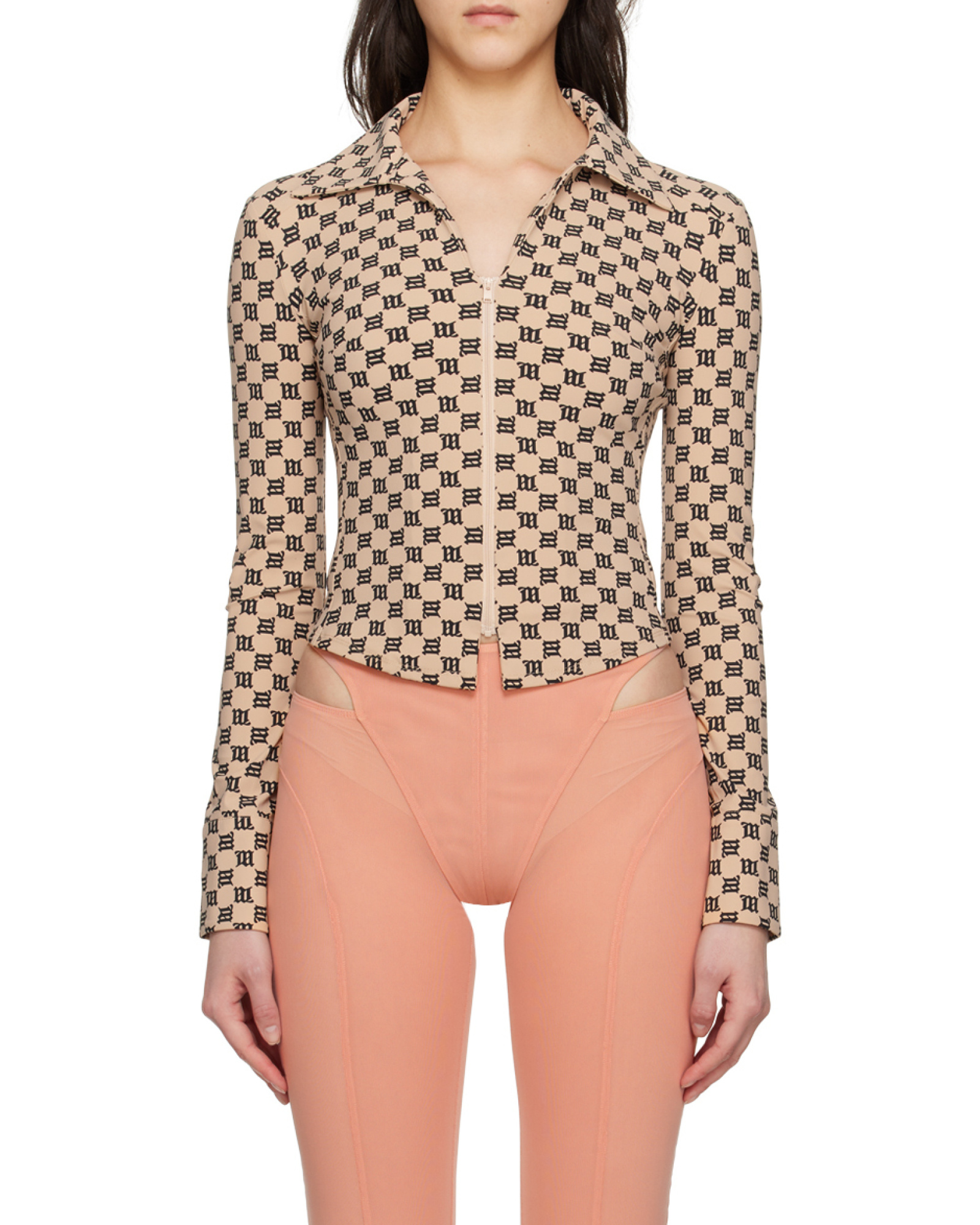 Misbhv Monogram-print Zip-up Top
