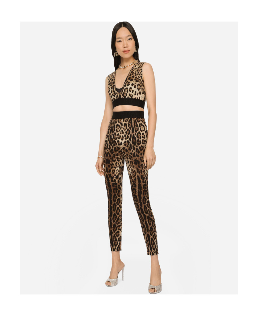 Dolce & Gabbana Leopard Print Vest In Black