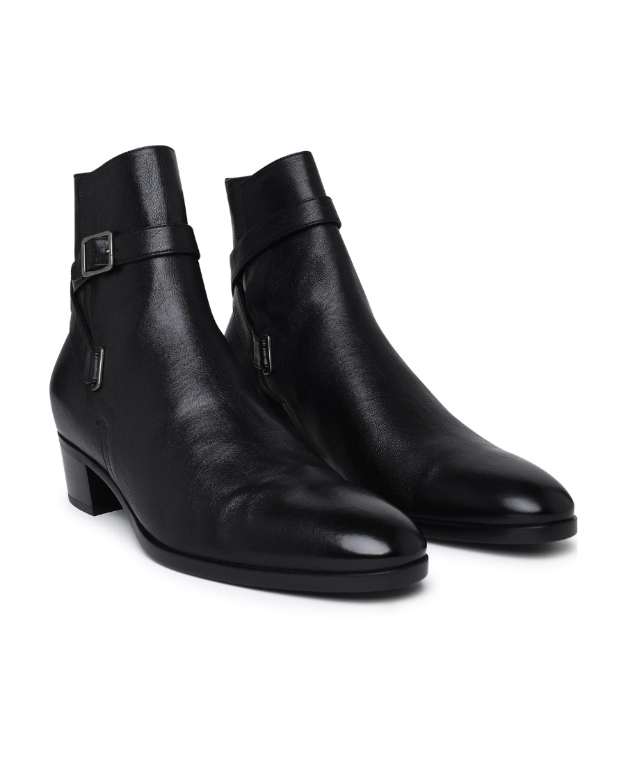 Saint Laurent Man Ankle Boots Black Size 9 Calfskin In Black