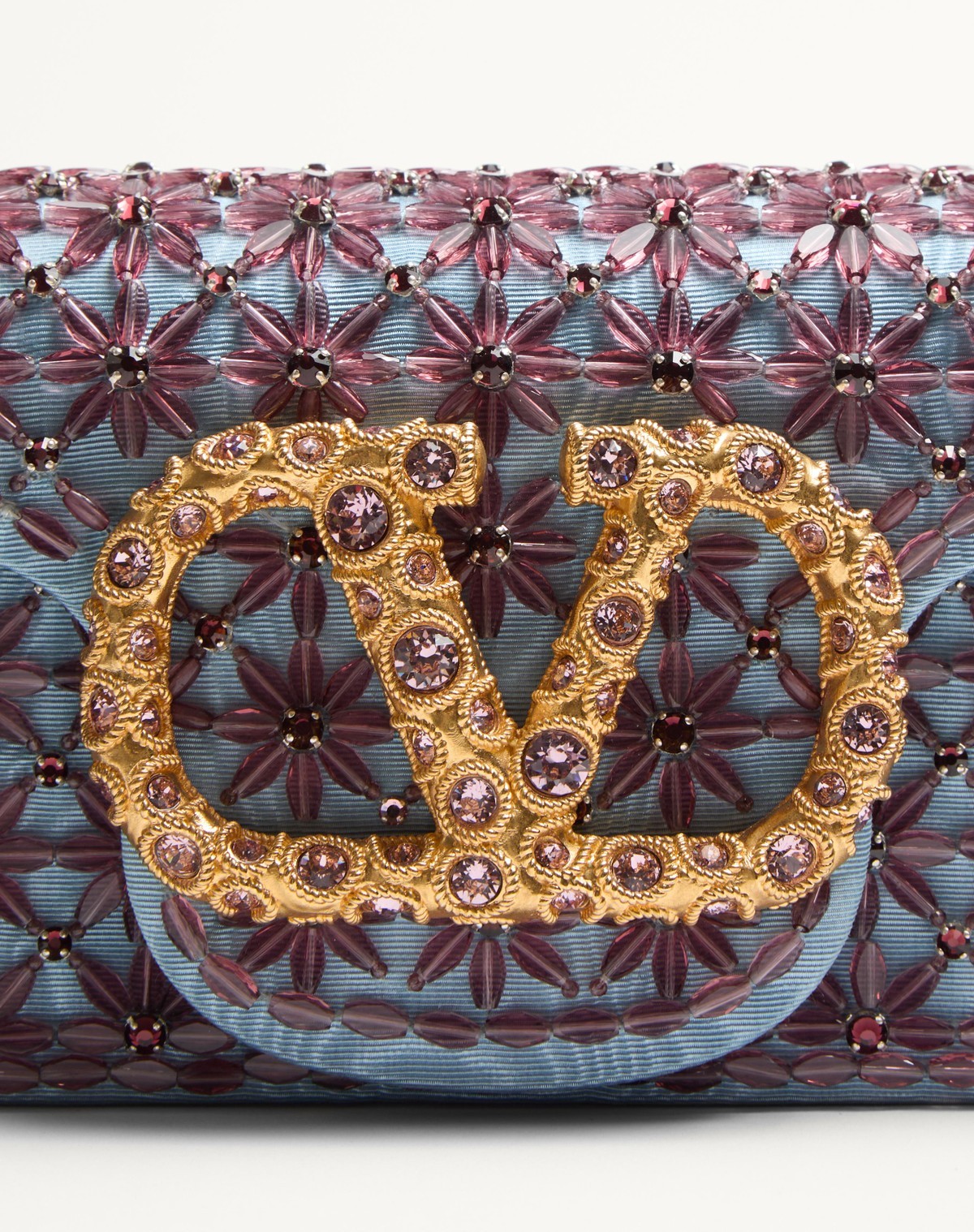 Valentino Logo Embroidered Small Shoulder Bag In Multicolor