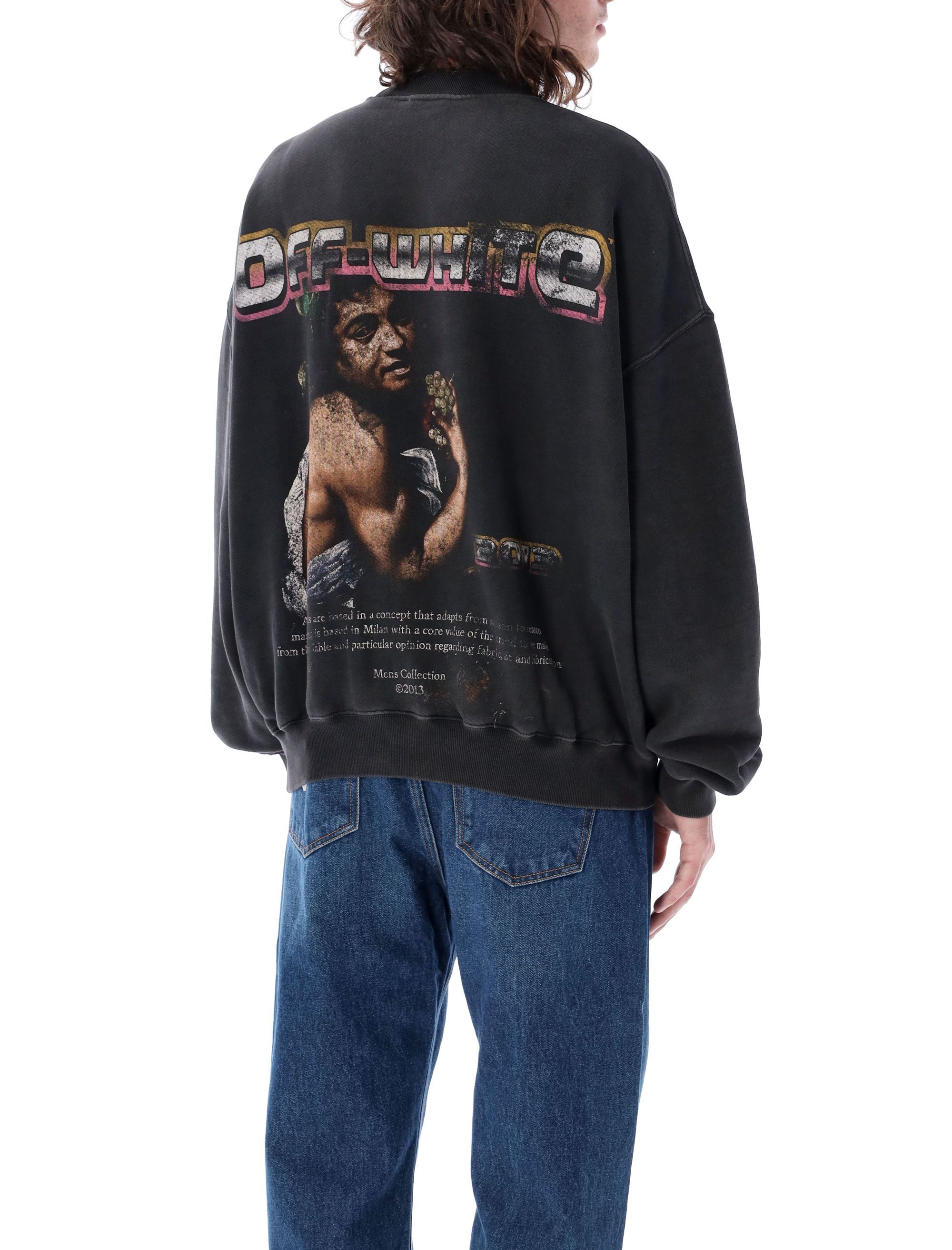 Off-white Digit Bacchus Over Crewneck Black Multic In Black