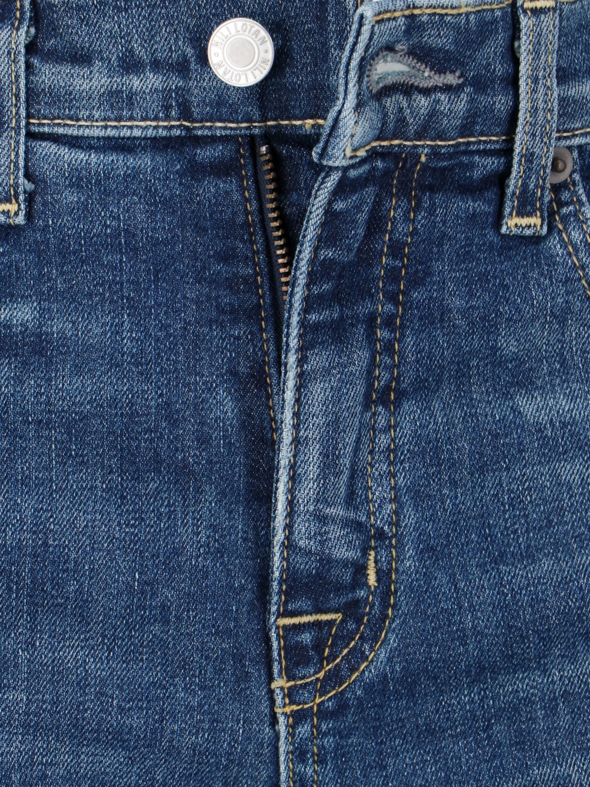 Nili Lotan Belt Loop Denim Trousers In Blue