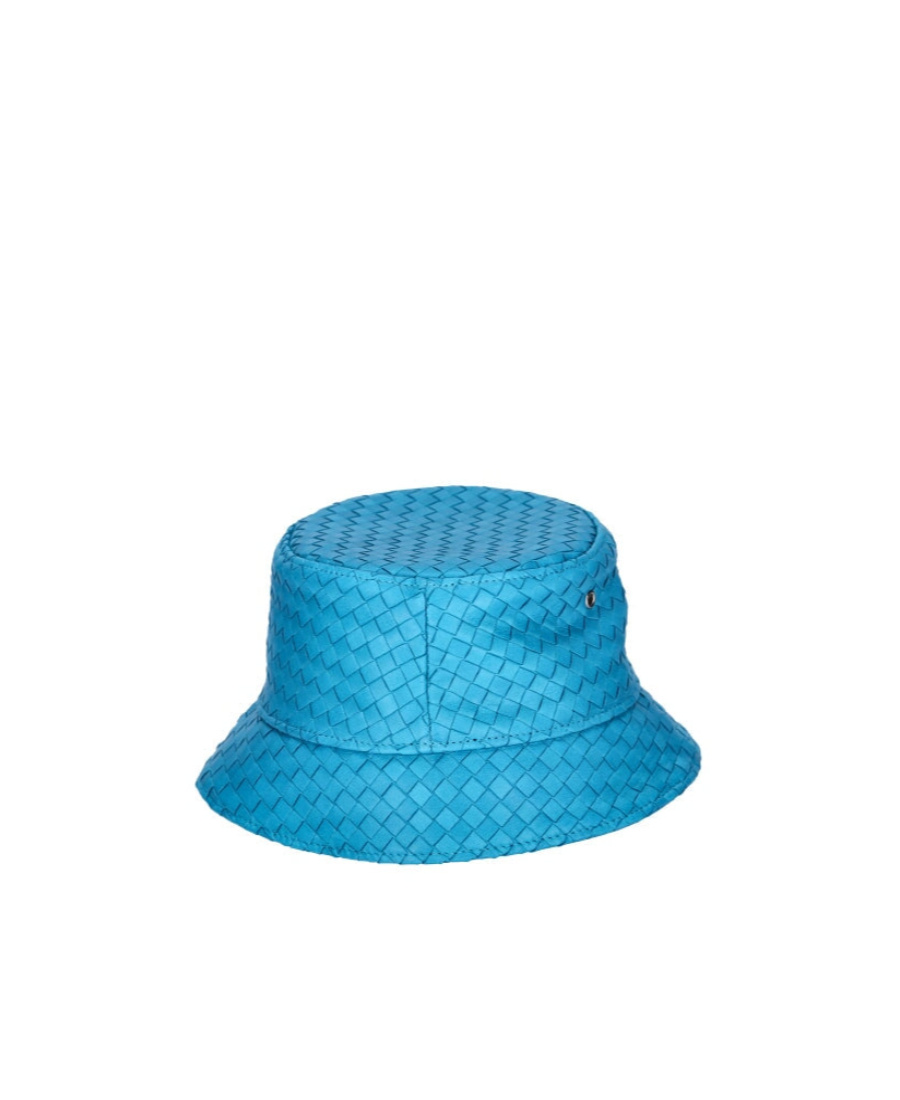 Bottega Veneta Soft Napa Leather Hat In Blue