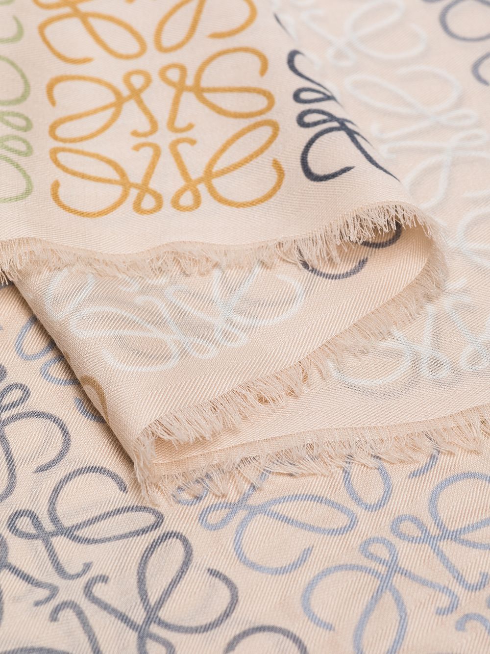LOEWE ANAGRAM LINES SCARF IN WOOL, SILK AND CASHMERE