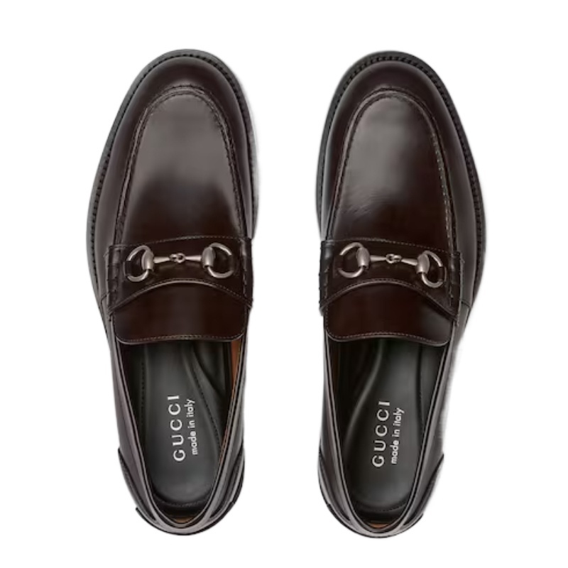 Gucci Men's Loafer With Horsebit In Brown