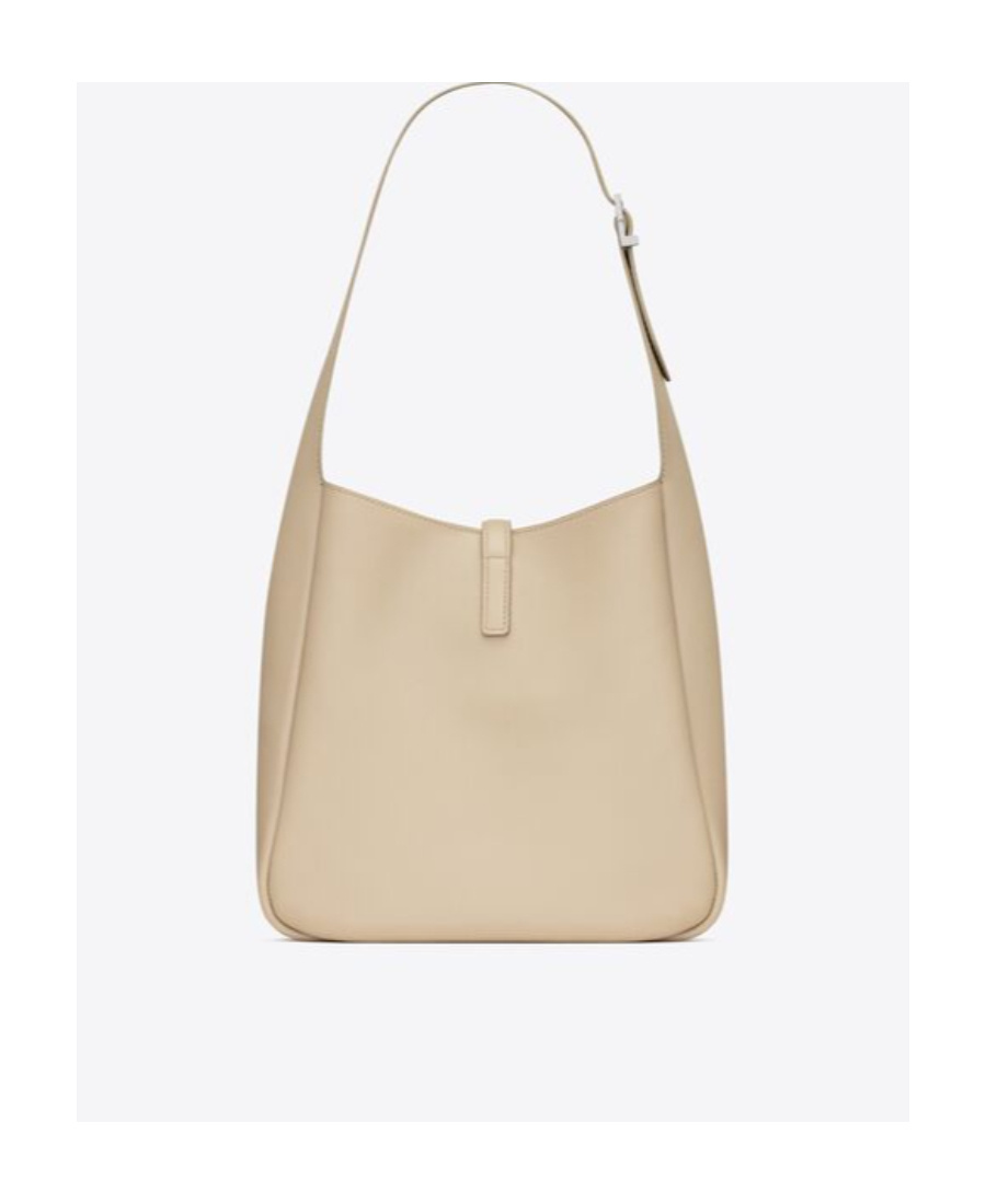 Saint Laurent Le 5 A 7 Small Ysl Hobo Bag In Smooth Supple Leather In Nude
