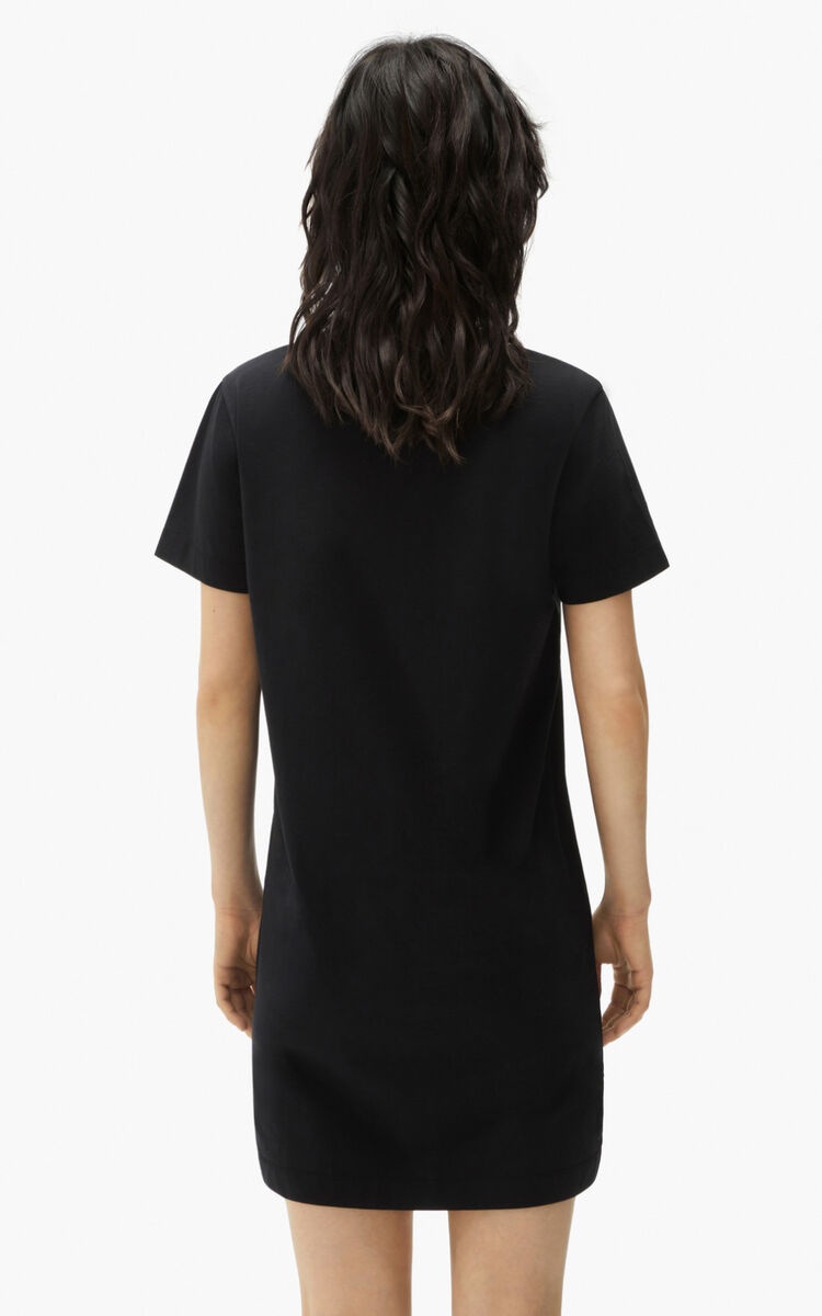 Kenzo Tiger-print T-shirt Dress In Black