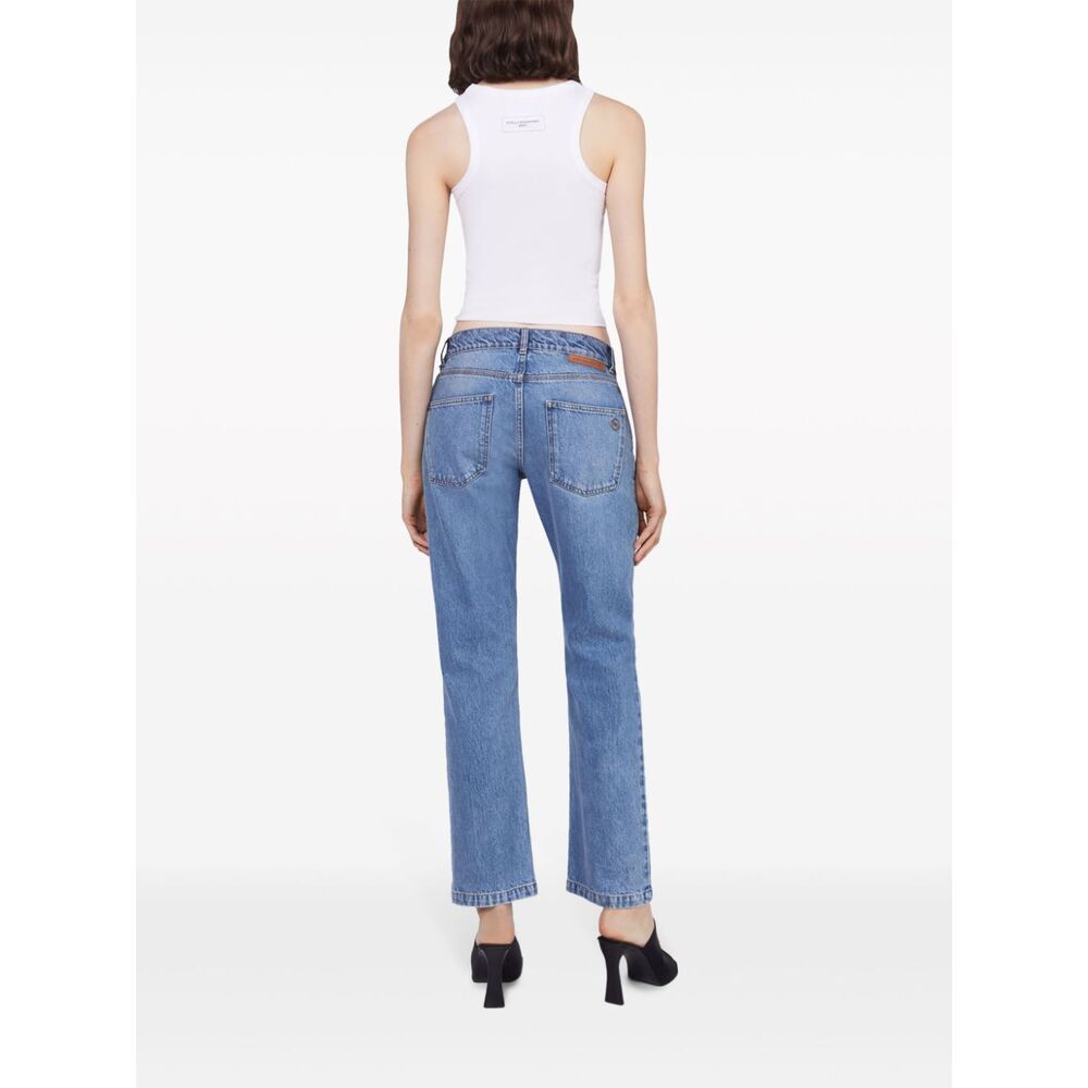 Stella Mccartney Falabella-chain Straight-leg Jeans In Blue