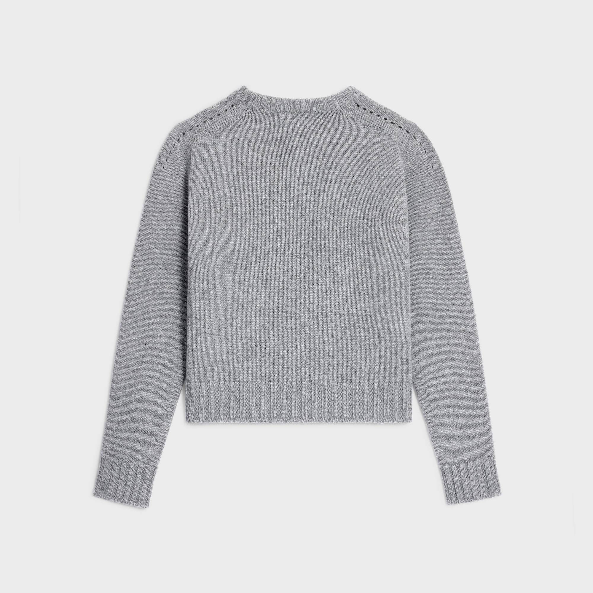 Celine Crewneck Sweater In Seamless Cashemire In Gray