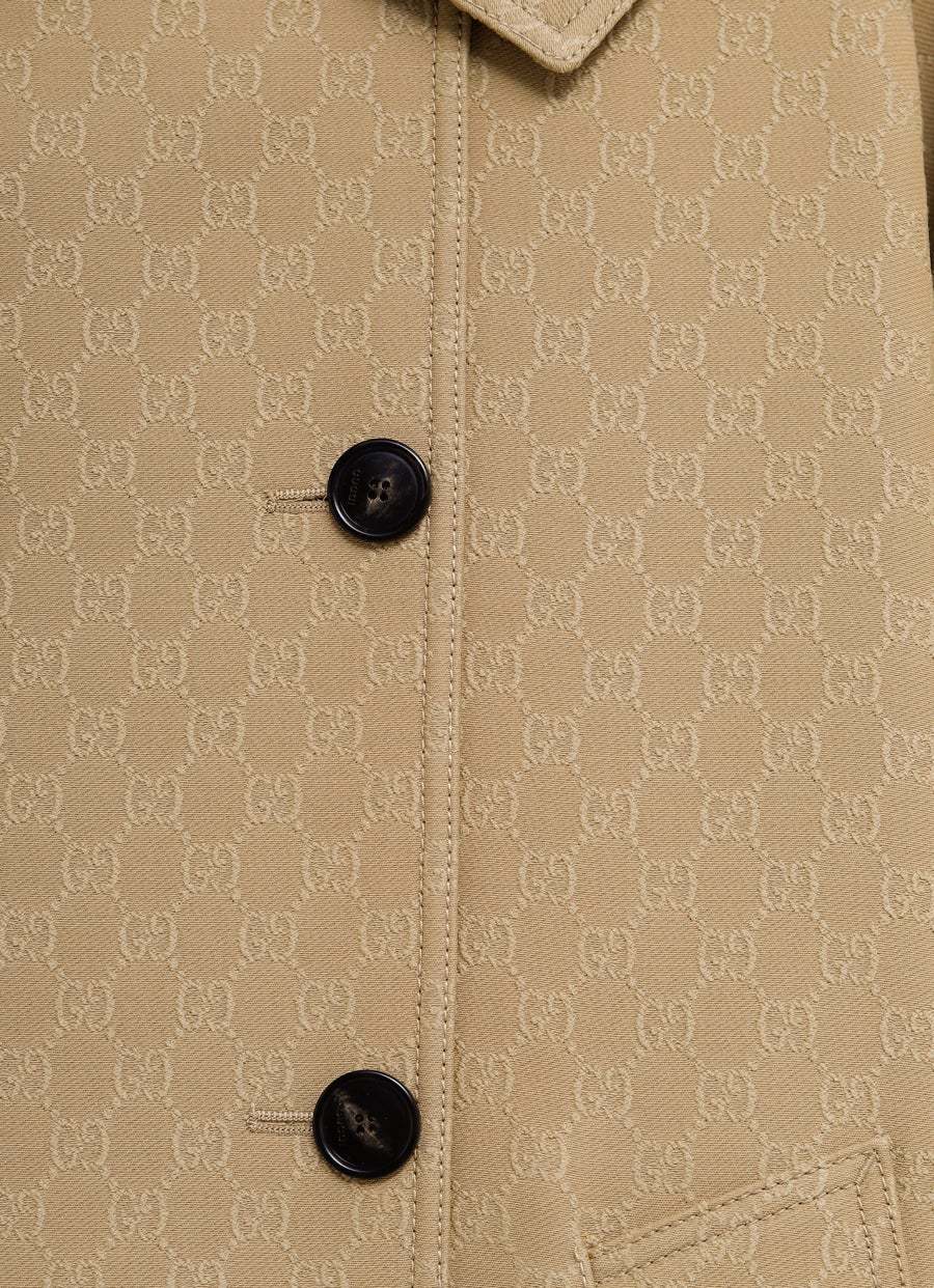 Gucci Cappotto Doppiopetto Gg In Nude