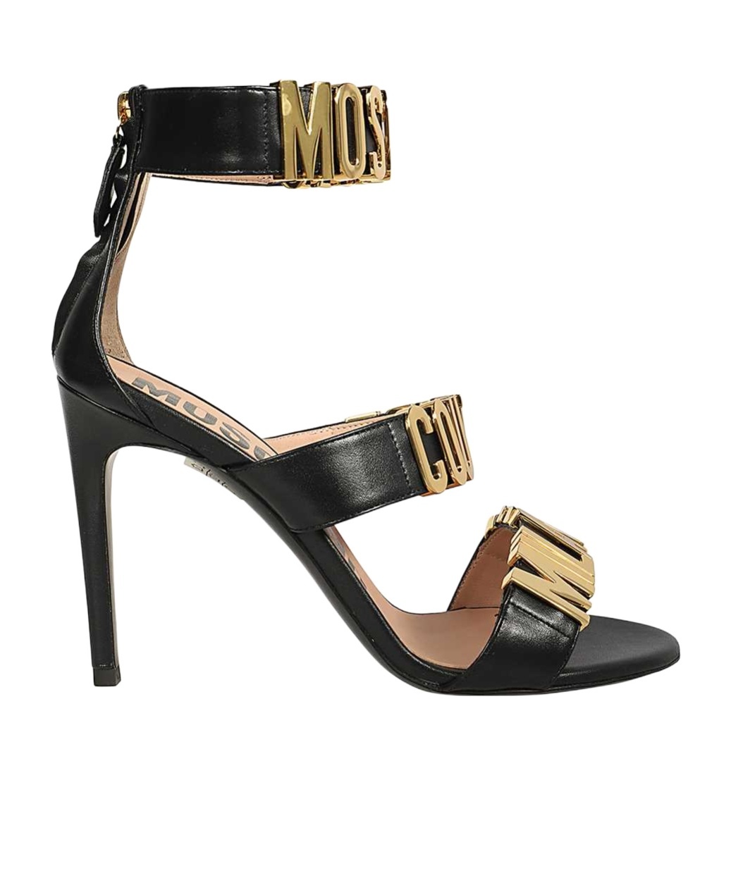 Moschino Open-toed High-heeled Sandals In Black