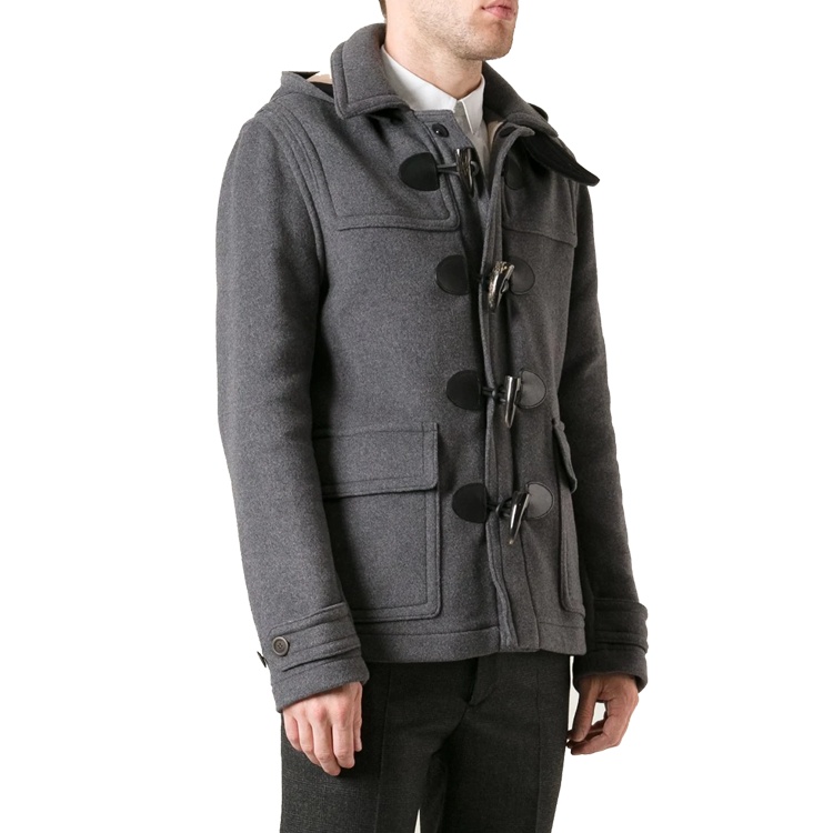 Burberry Long-sleeved Lapel Coat In Gray