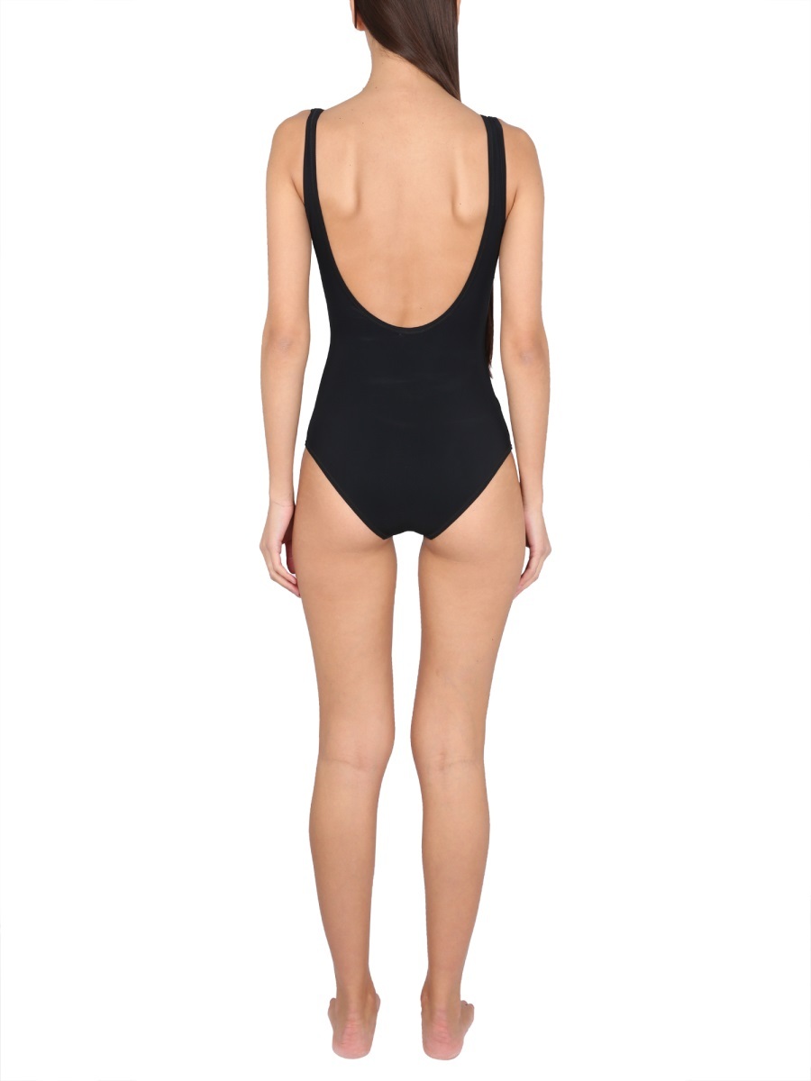 Jil Sander Logo Swimsuit In Black