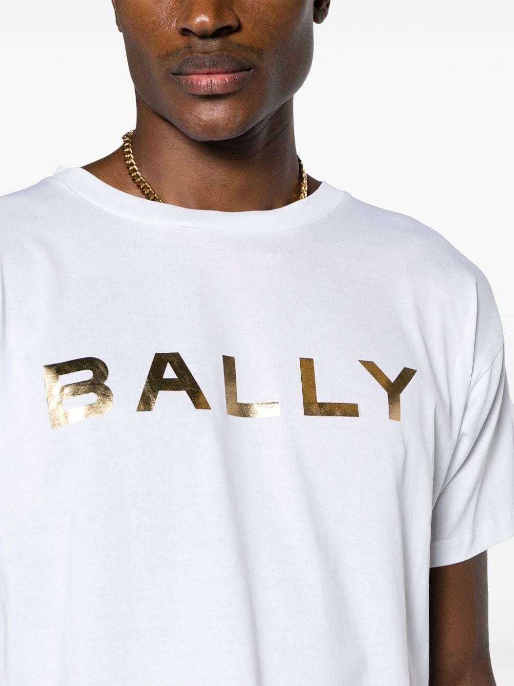 Bally Logo Printed Crewneck T-shirt In White