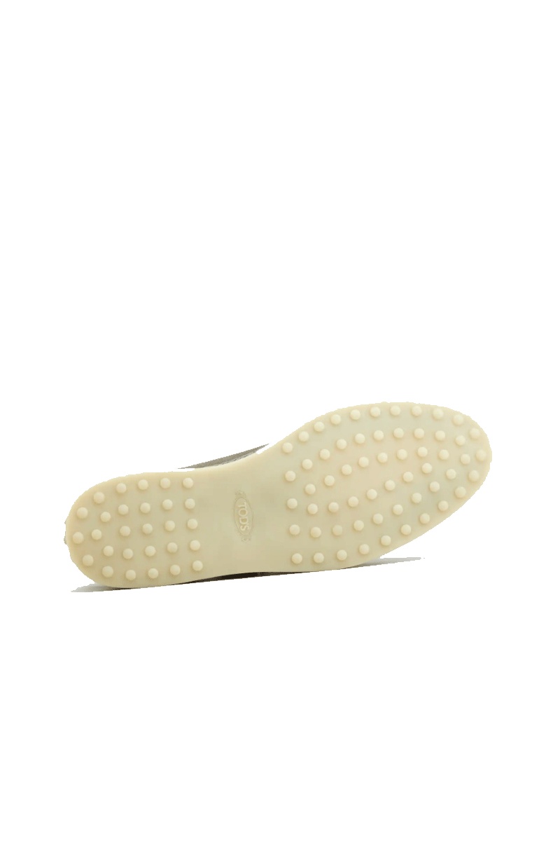 Tod's Suede Round Toe Slippers With Rubber Sole In Gray